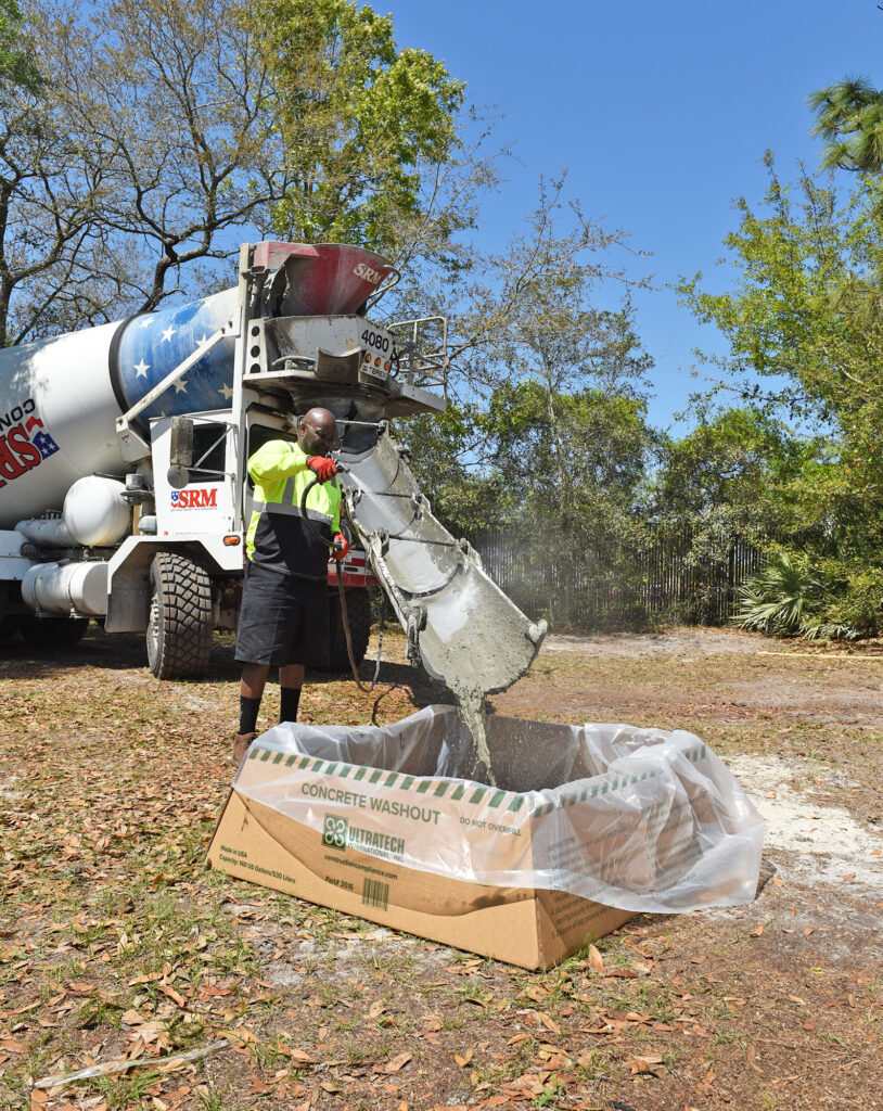 concrete washout washing chute